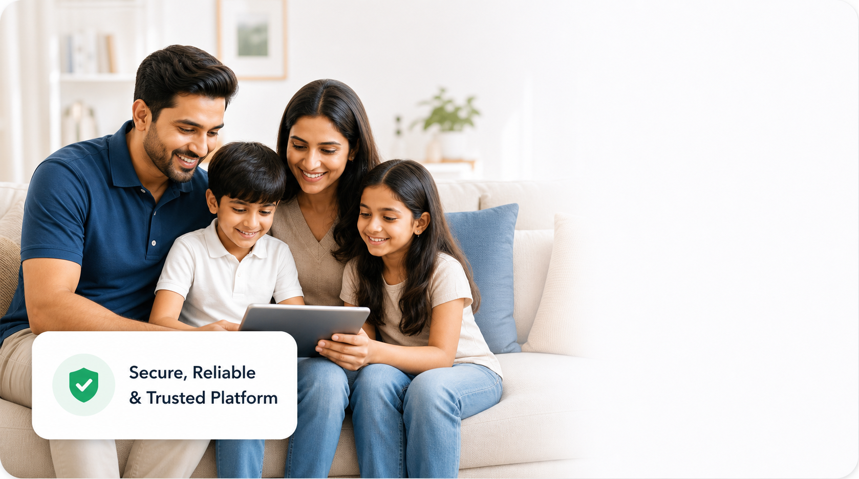 Family using tablet